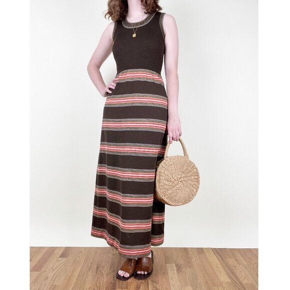 Vintage 70s European Knit Maxi Dress Quiet Luxury Luxe Old Money Italy High Rise - Picture 8 of 8